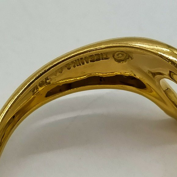 Tiffany & Co. Peretti 18k Yellow Gold Open Heart Ring - Picture 5 of 8